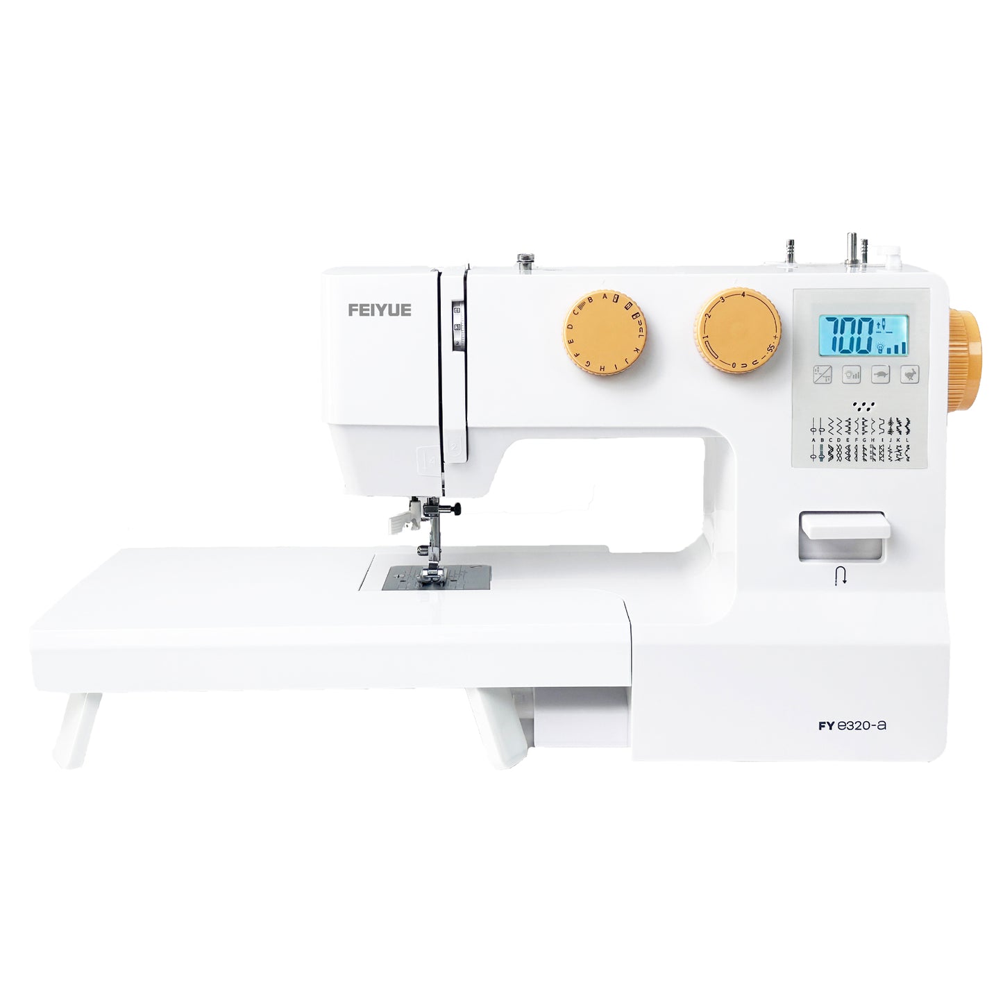 FEIYUE FYe320-a Full Size Sewing Machine with Foot Pedal, Speed Control, Heavy Duty & Portable, LCD Display, 25 Built-in Stitches, 6 Bobbins & 5 Included Sewing Feet