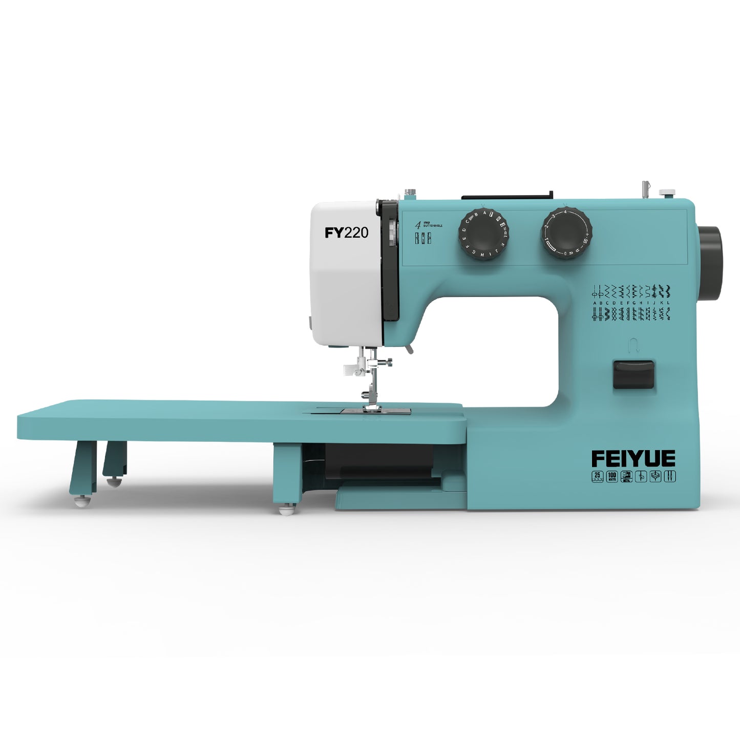 FEIYUE FYe220 Multi-Function Sewing Machine with Extension Table, Free-Arm, Auto Needle Threader, Multiple Stitches | Compact & User-Friendly