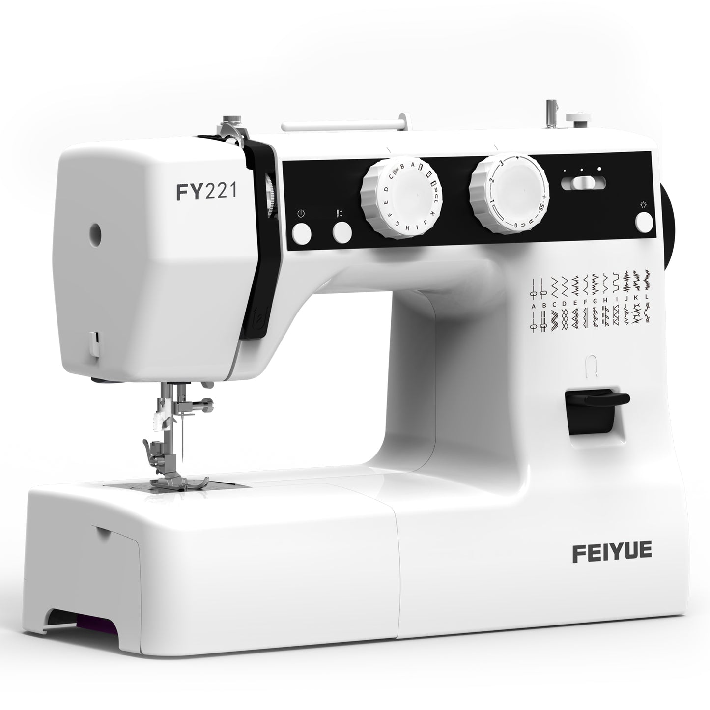 FEIYUE FY221 Household Sewing Machine with Power Button, Needle Position Control, Speed Selector & Light Switch