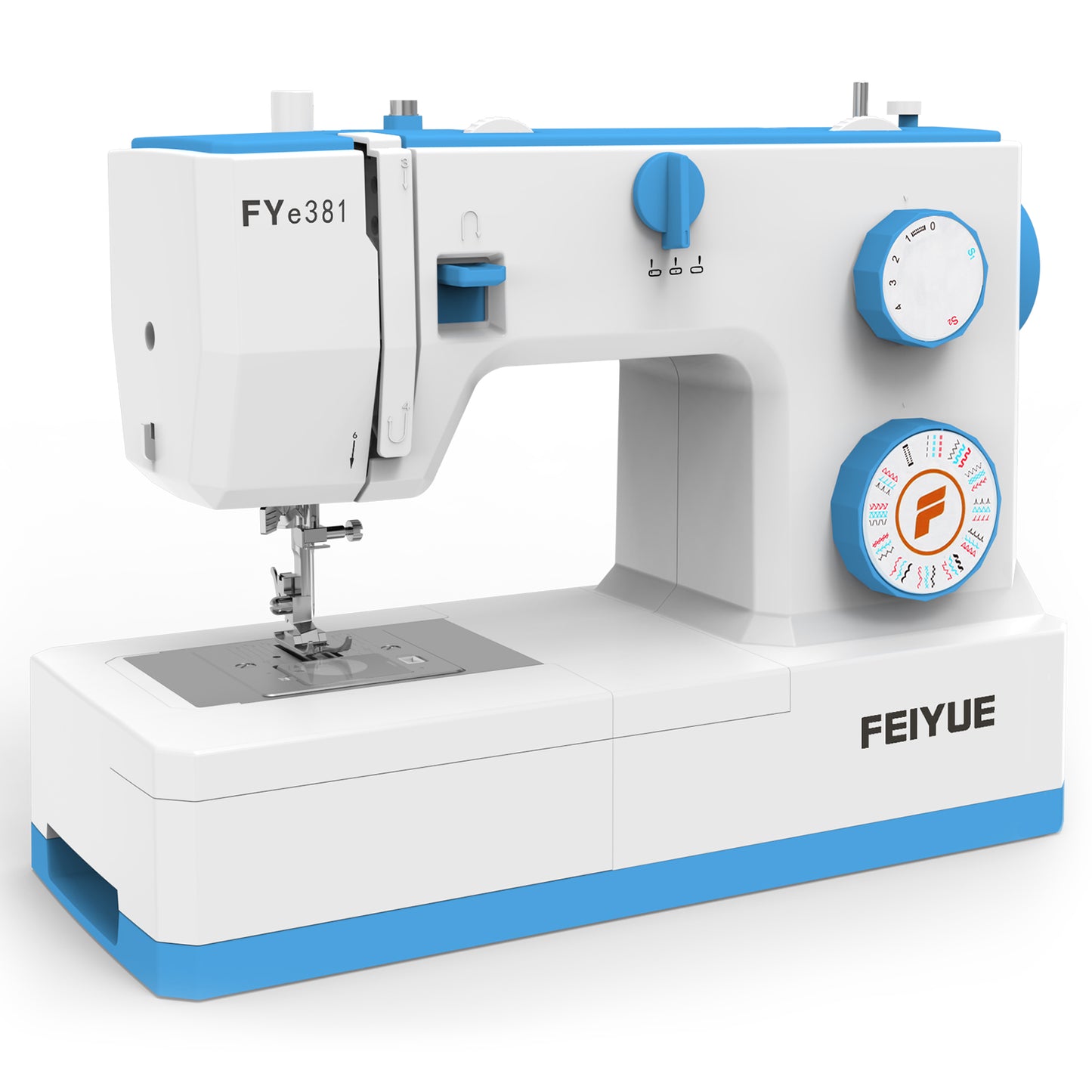 FEIYUE FYe381 Sewing Machine – 34 Built-In Stitches, One-Step Buttonhole, Automatic Needle Threader, Easy-to-Use Home Sewing Machine