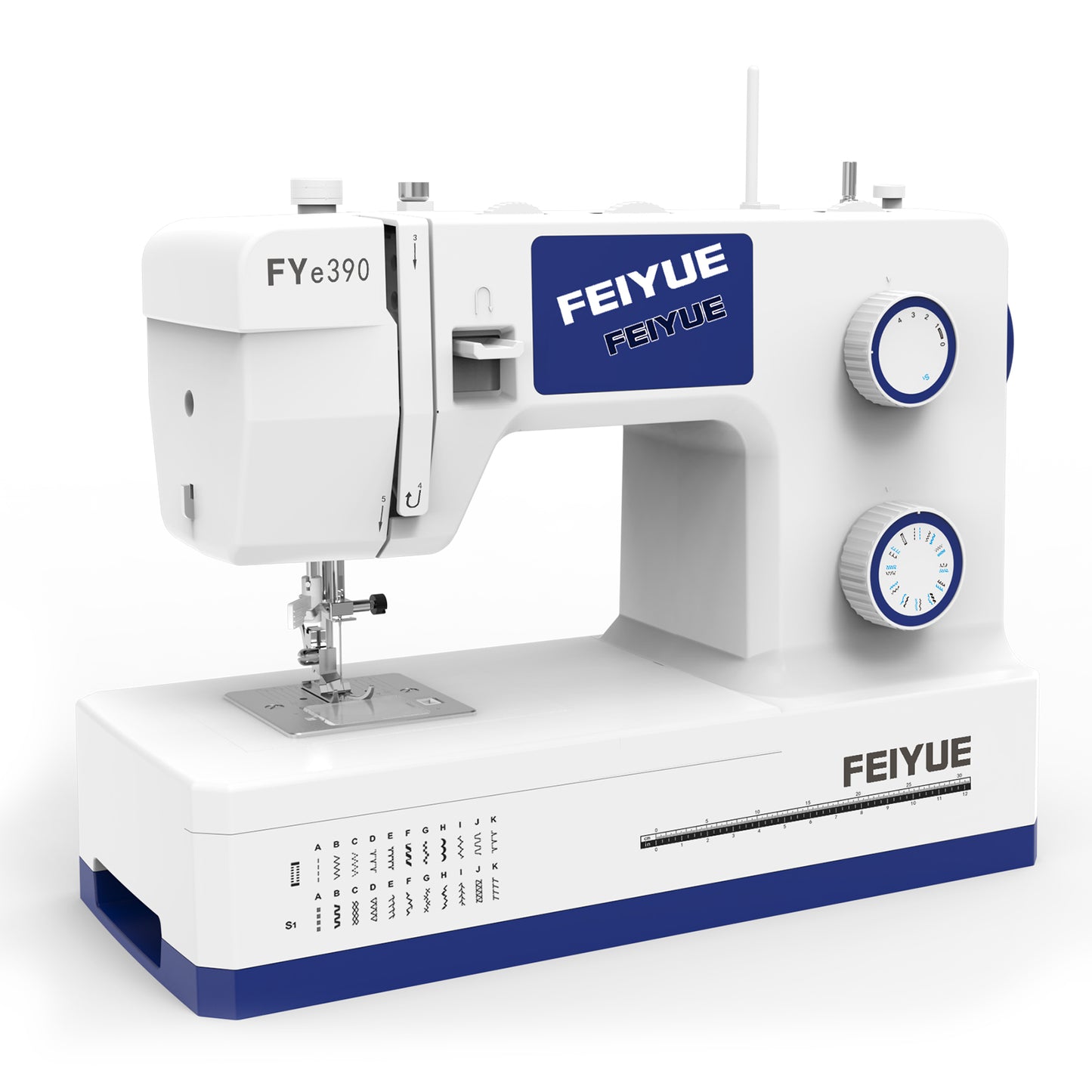 FEIYUE FYe390 Sewing Machine, Energy Saving Servo Motor, Heavy Duty & Portable, 23 Built-in Stitches, Multiple Needle Positions, 6 Bobbins & 5 Included Sewing Feet