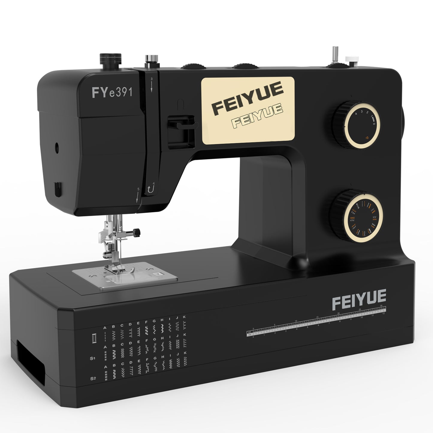 FEIYUE FYe391 Sewing Machine – 34 Built-In Stitches, One-Step Buttonhole, Automatic Needle Threader, Mechanical Home Sewing Machine