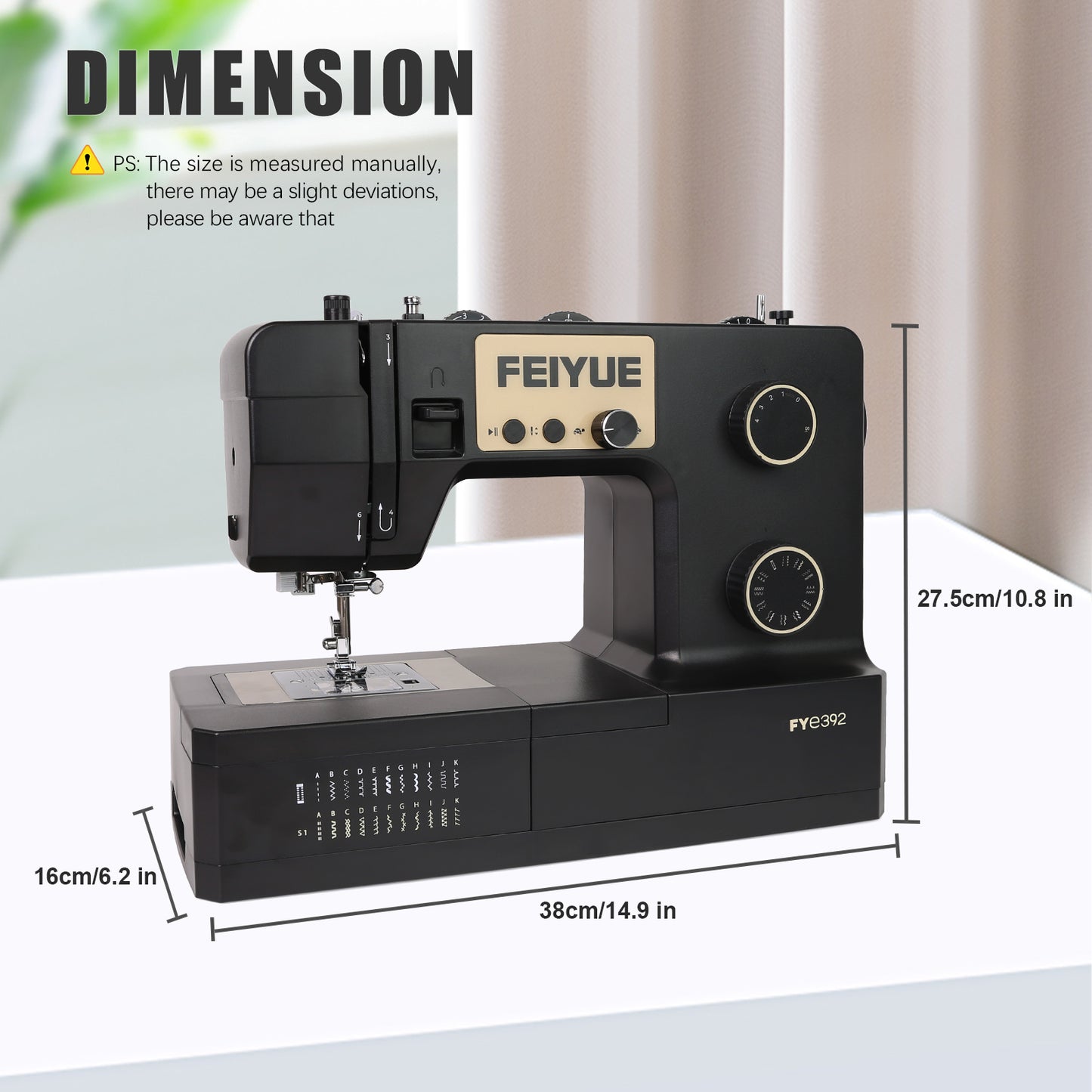 FEIYUE FYe392 Sewing Machine, Energy Saving Servo Motor, Heavy Duty & Portable, 23 Built-in Stitches, Multiple Needle Positions, 6 Bobbins & 5 Included Sewing Feet