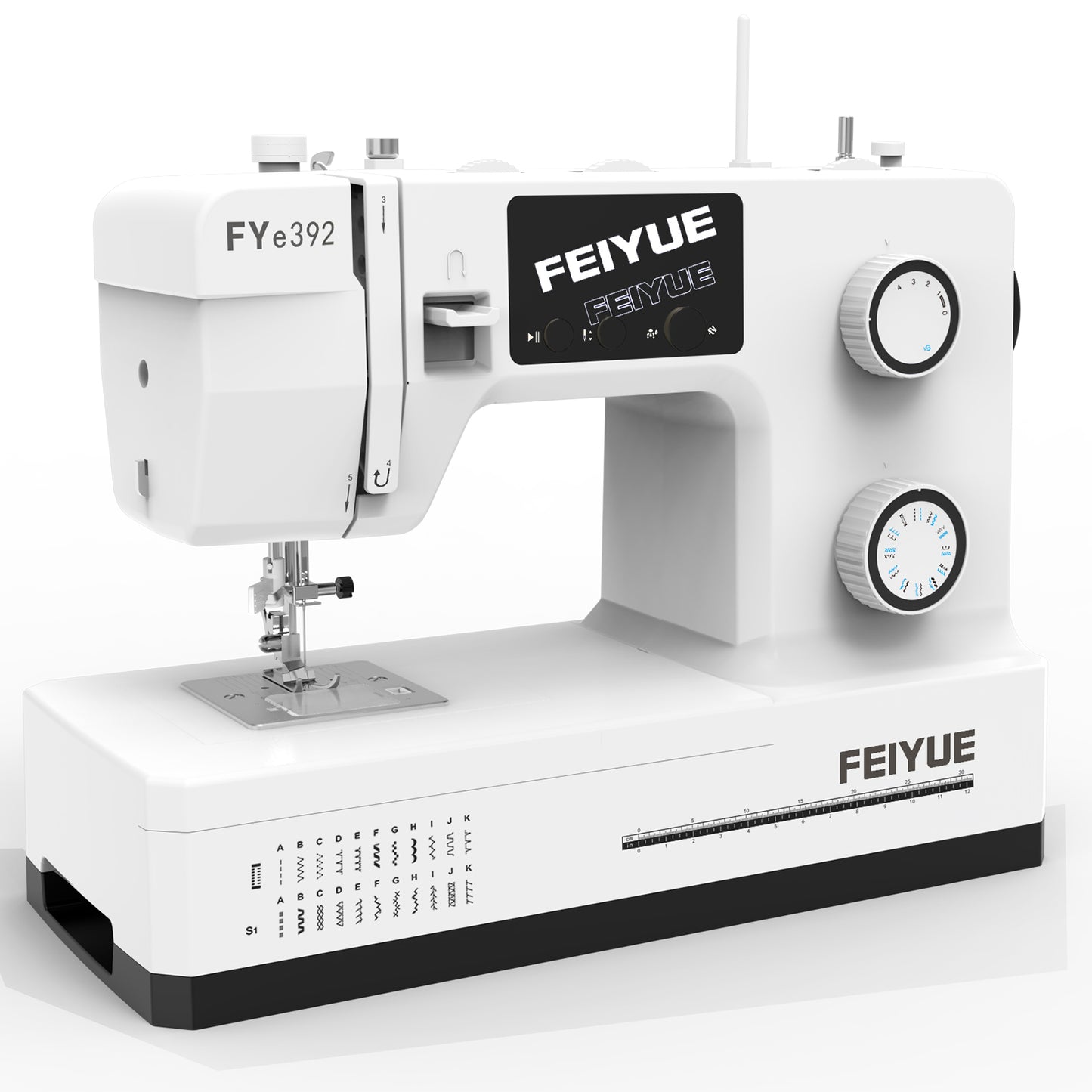 FEIYUE FYe392 Sewing Machine, Energy Saving Servo Motor, Heavy Duty & Portable, 23 Built-in Stitches, Multiple Needle Positions, 6 Bobbins & 5 Included Sewing Feet