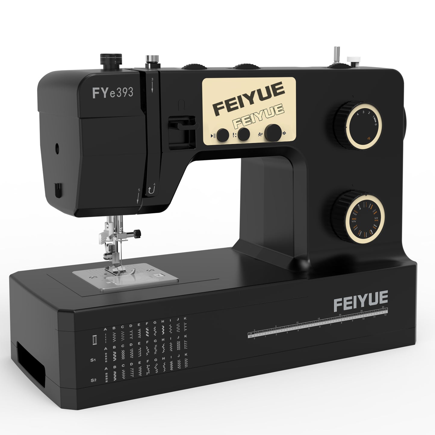 FEIYUE FYe393 Sewing Machine – 34 Built-In Stitches, Start/Stop Button, Speed Control, Needle Up/Down, One-Step Buttonhole, Home Sewing Machine