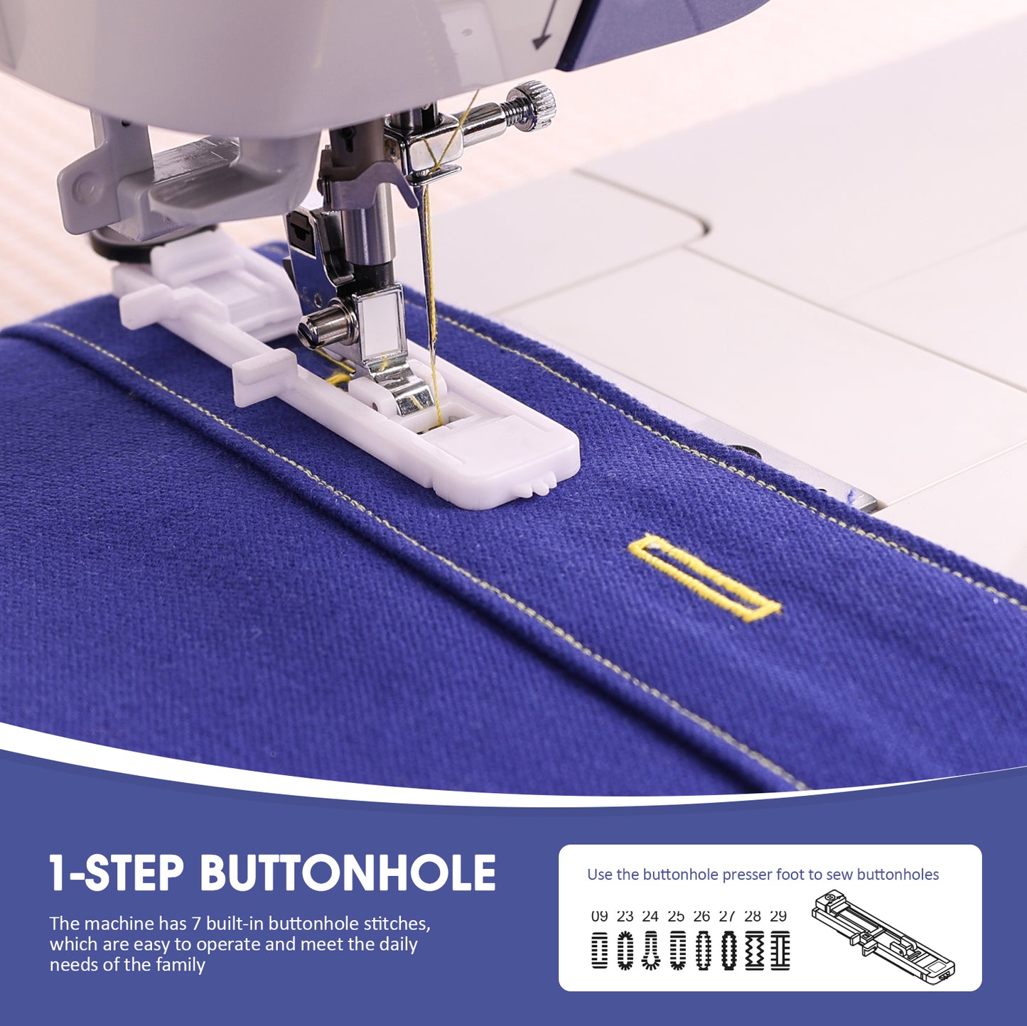 FEIYUE FY700 Computerized Sewing Machine - 180 Stitch Patterns, Automatic Needle Threader, LCD Display, Adjustable Speed, Presser Foot Set, Auto Thread Cutter, for Household Sewing and Crafts