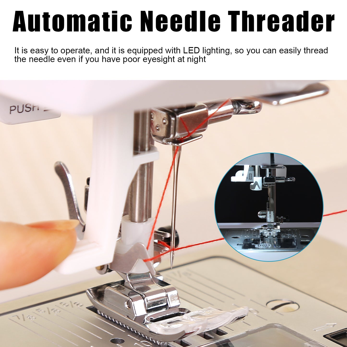 FEIYUE FY401 Electronic Sewing Machine, 60 Stitches, Digital LCD, Easy One-Touch Operation, Portable & Versatile for Beginners and Crafters, Home Sewing & DIY Projects