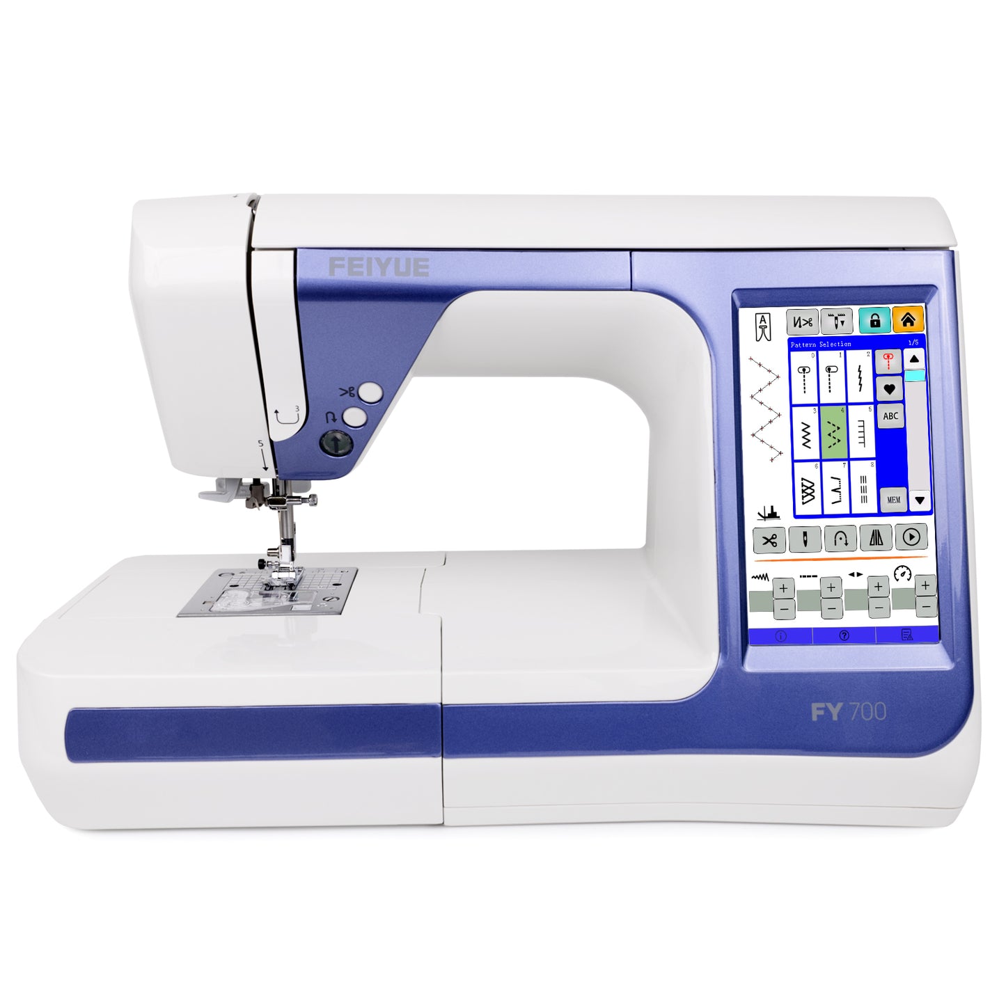 FEIYUE FY700 Computerized Sewing Machine - 180 Stitch Patterns, Automatic Needle Threader, LCD Display, Adjustable Speed, Presser Foot Set, Auto Thread Cutter, for Household Sewing and Crafts