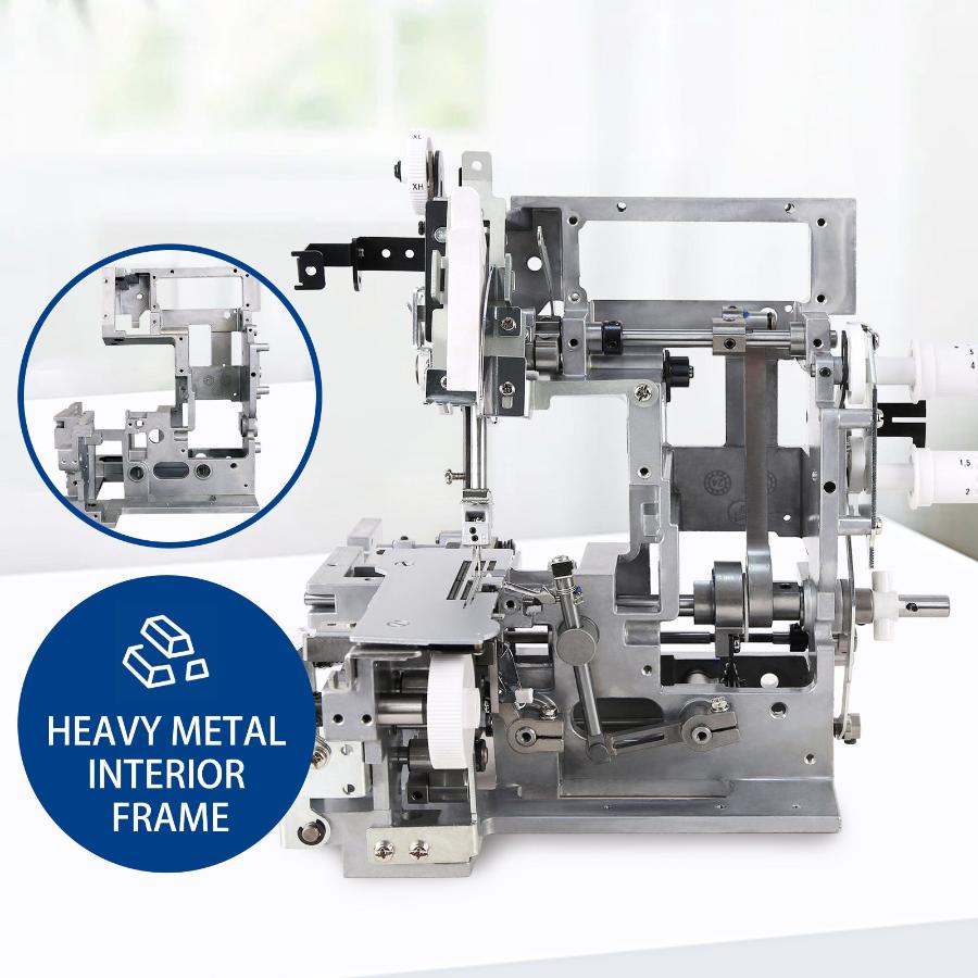 FEIYUE FY515 Serger Overlock Machine with 2/3/4 Thread Capability, Built-in Rolled Hem, 1,200 Stitches Per Minute, Adjustable Differential Feed, Durable Heavy-Duty Metal Frame