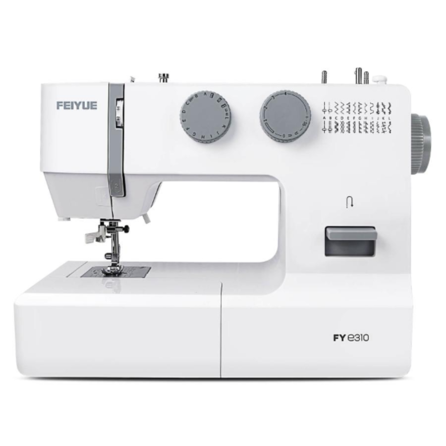 FEIYUE FYe310 Full Size Sewing Machine with Foot Pedal, Heavy Duty & Portable, Powerful Servo Motor, 25 Built-in Stitches, 6 Bobbins & 5 Included Sewing Feet (White)