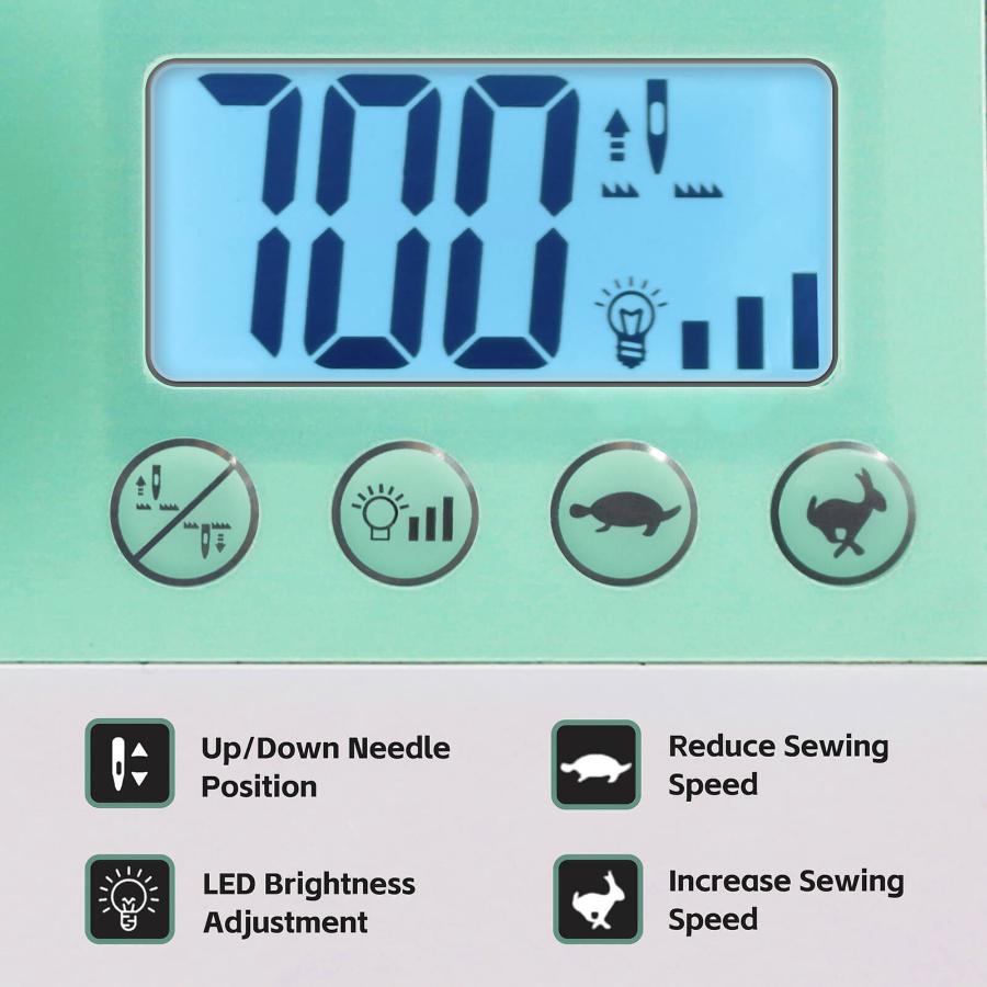 FEIYUE FYe320 Full Size Sewing Machine with Foot Pedal, Speed Control, Heavy Duty & Portable, LCD Display, 25 Built-in Stitches, 6 Bobbins & 5 Included Sewing Feet