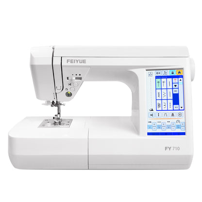 FEIYUE FY710 Computerized Sewing Machine - 180 Stitch Patterns, Stitch Memory, LCD Display, Adjustable Speed, Automatic Thread Cutter, Presser Foot Set, for Advanced Sewing, Quilting & Monogramming