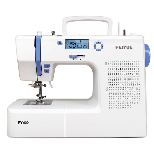 FEIYUE FY600 Electronic Sewing Machine, 146 Built-in Stitches, Automatic Needle Threader, LCD Display, Free Arm, Portable Heavy Duty Craft Machine for Beginners