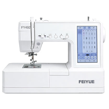FEIYUE FY492 Computerized Sewing & Embroidery Machine - Touch Screen Control, Built-in Embroidery Patterns & Letters, Automatic Thread Trimming, LED Sewing Light