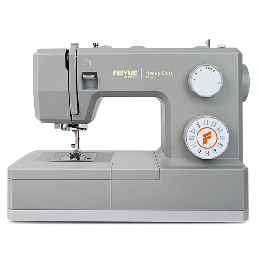 FEIYUE FYe350 Sewing Machine, Powerful Servo Motor, Heavy Duty & Portable, 23 Built-in Stitches, Multiple Needle Positions, Top Drop in Bobbin, Auto Needle Threader, 6 Bobbins & 5 Included Sewing Feet