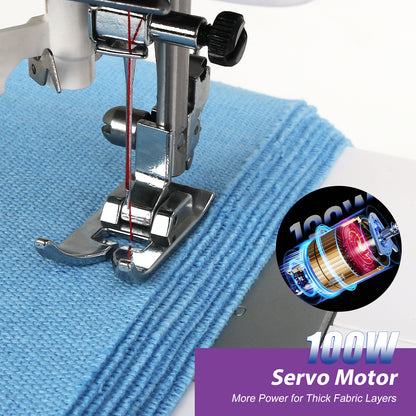 FEIYUE FYe300 Full Size Sewing Machine with Foot Pedal, Powerful Servo Motor, Controllable Pedal Speed, Great for Beginners, 105 Stitch Applications