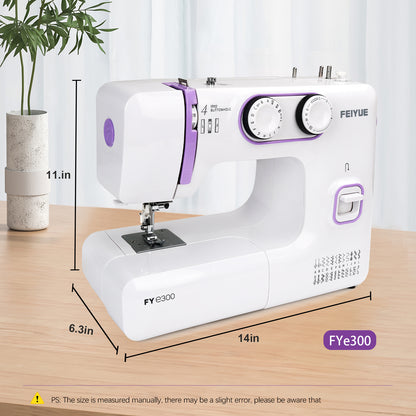 FEIYUE FYe300 Full Size Sewing Machine with Foot Pedal, Powerful Servo Motor, Controllable Pedal Speed, Great for Beginners, 105 Stitch Applications