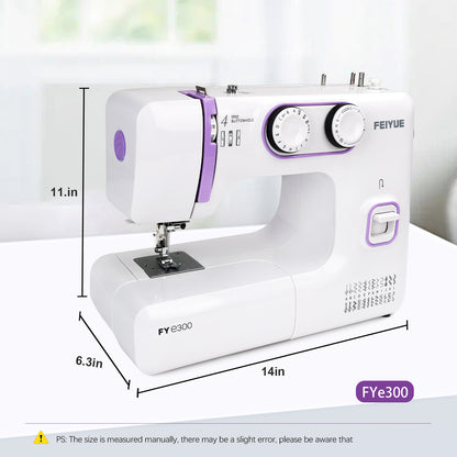 FEIYUE FYe300 Full Size Sewing Machine with Foot Pedal, Powerful Servo Motor, Controllable Pedal Speed, Great for Beginners, 105 Stitch Applications