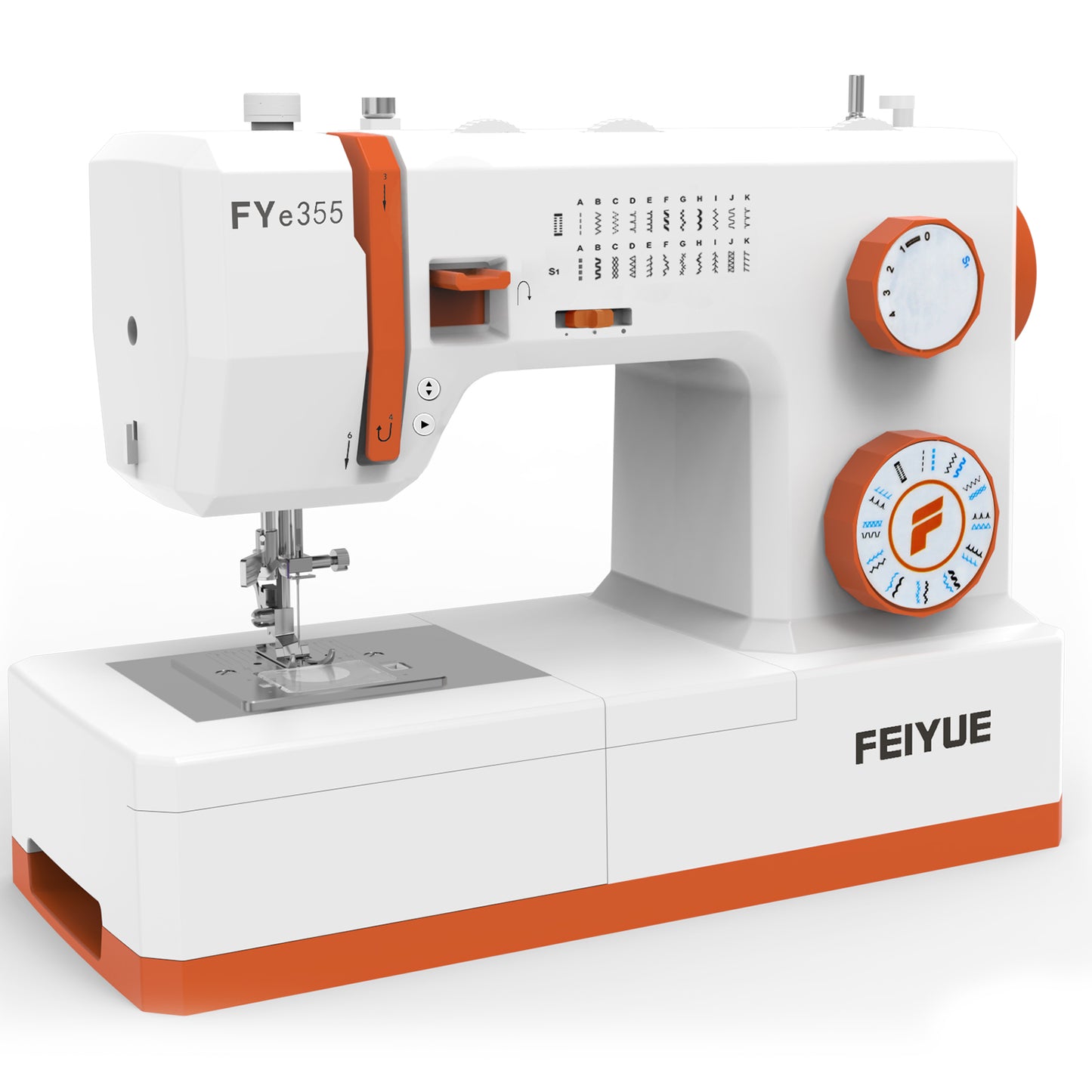 FEIYUE FYe355 Multi-Function Sewing Machine – Built-In Stitch Patterns, One-Step Buttonhole, Automatic Needle Threader, Easy-to-Use Domestic Sewing Machine for Beginners and Home Use