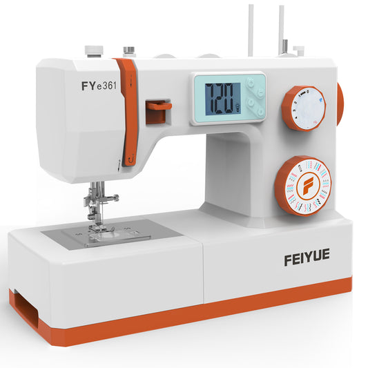FEIYUE FYe361 Computerized Sewing Machine – 34 Built-In Stitches, LCD Display, One-Step Buttonhole, Automatic Needle Threader, Home Sewing Machine