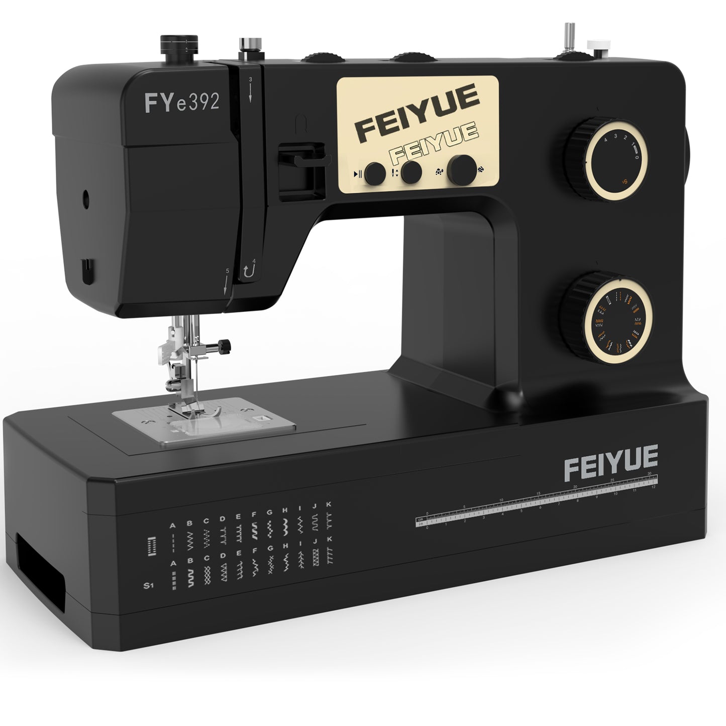 FEIYUE FYe392 Sewing Machine, Energy Saving Servo Motor, Heavy Duty & Portable, 23 Built-in Stitches, Multiple Needle Positions, 6 Bobbins & 5 Included Sewing Feet