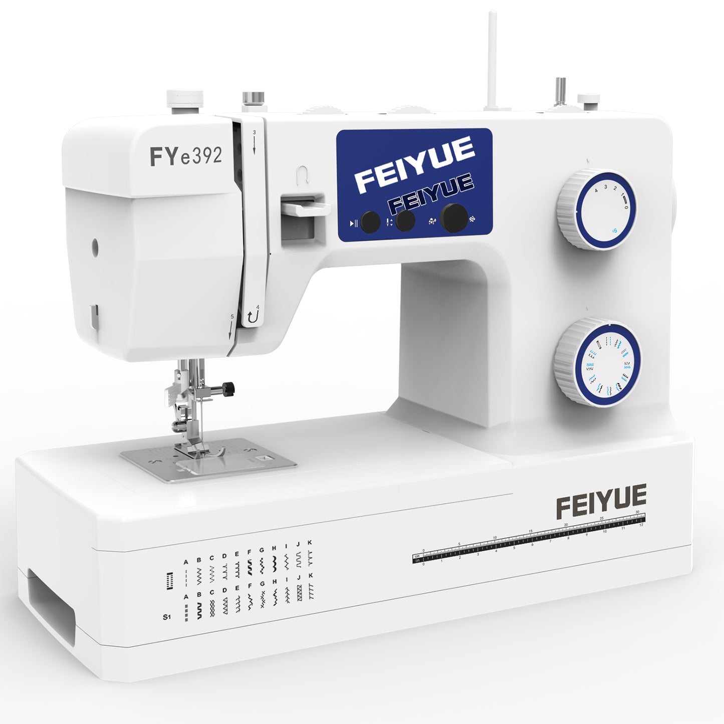 FEIYUE FYe392 Sewing Machine, Energy Saving Servo Motor, Heavy Duty & Portable, 23 Built-in Stitches, Multiple Needle Positions, 6 Bobbins & 5 Included Sewing Feet