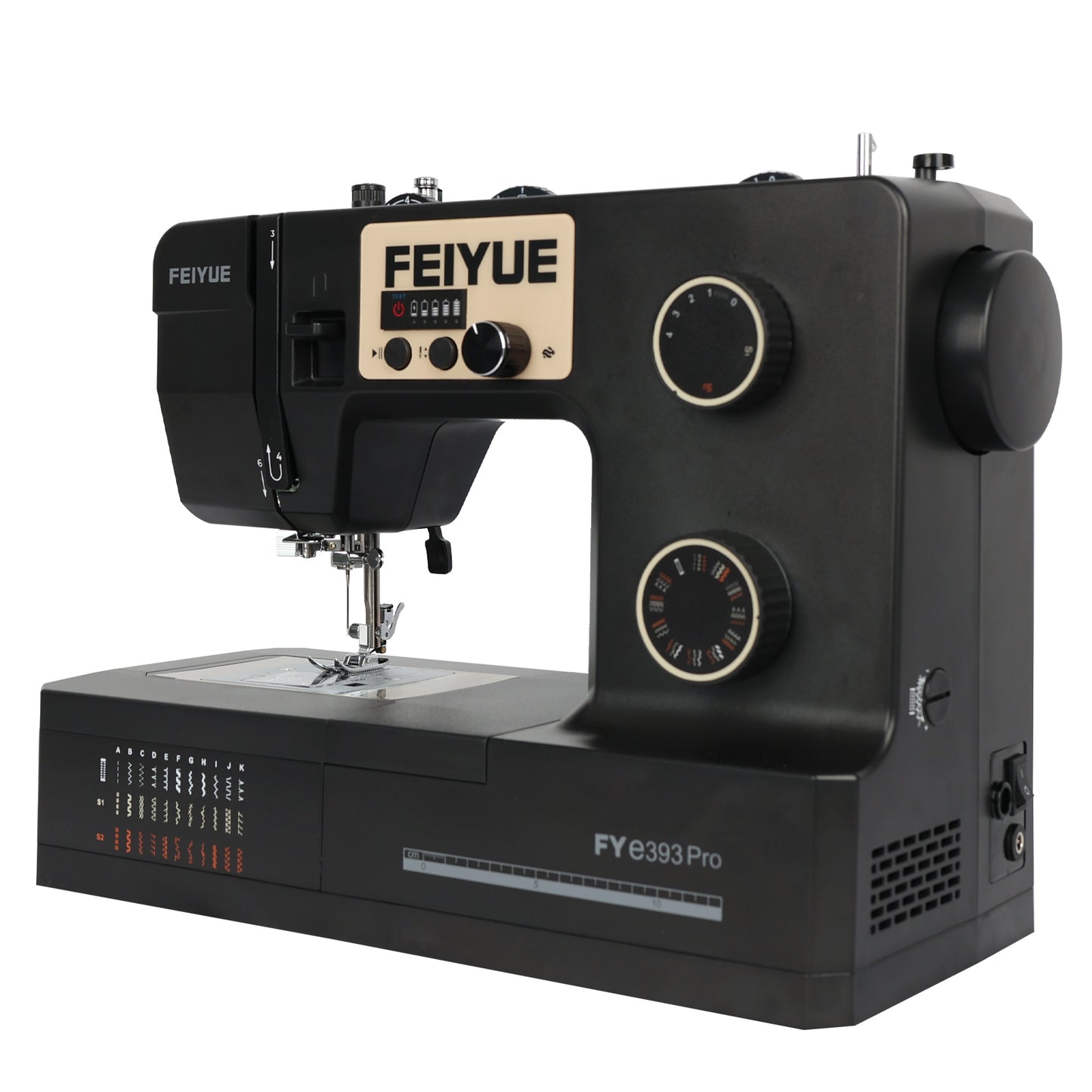 FEIYUE FY393 Pro Mechanical Sewing Machine - Rechargeable Cordless Operation with Battery Level Display, Adjustable Stitch Control, Heavy-Duty Sewing for Home Use