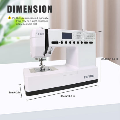 FEIYUE FY401 Electronic Sewing Machine, 60 Stitches, Digital LCD, Easy One-Touch Operation, Portable & Versatile for Beginners and Crafters, Home Sewing & DIY Projects