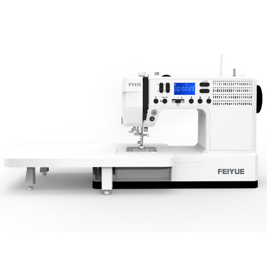 FEIYUE FY415 Computerized Sewing Machine with Extension Table, Auto Thread Trimming for Faster Workflow, LCD Control, Twin Needle Support, Designed for Efficient Home Sewing