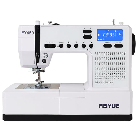 FEIYUE FY450 Electronic Sewing Machine, 100 Stitches & Alphabet, LCD Screen, Free Arm, One-Touch Operation, Multi-Function Portable Craft Machine for Home & DIY Projects