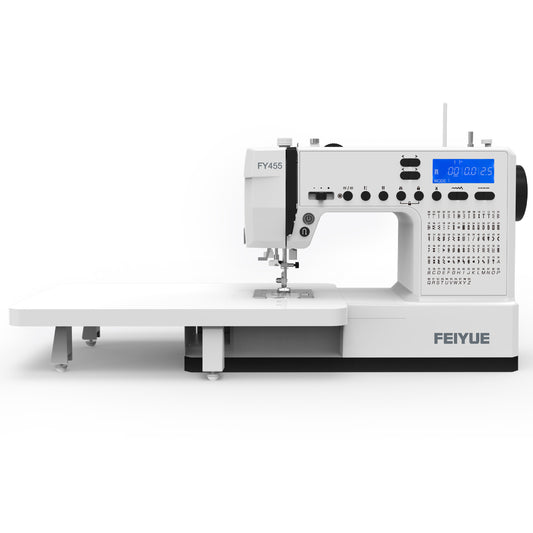 FEIYUE FY455 Advanced Computerized Sewing Machine with Extension Table, Auto Thread Trimming, Lock & Group Pattern Control, Upper Thread Detection, High-Capacity Stitch System for Serious Home Sewing