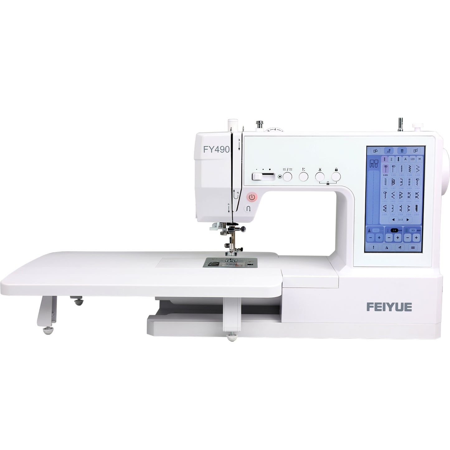 FEIYUE FY490 Computerized Sewing Machine - Touchscreen with Auto Thread Cutter & Presser Foot Set | Adjustable Speed, Twin Needle Compatible, LED Light