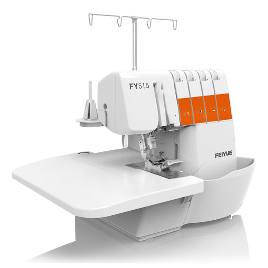 FEIYUE FY515 Serger Overlock Machine with 2/3/4 Thread Capability, Built-in Rolled Hem, 1,200 Stitches Per Minute, Adjustable Differential Feed, Durable Heavy-Duty Metal Frame