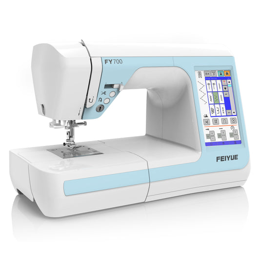 FEIYUE FY700 Computerized Sewing Machine - 180 Stitch Patterns, Automatic Needle Threader, LCD Display, Adjustable Speed, Presser Foot Set, Auto Thread Cutter, for Household Sewing and Crafts