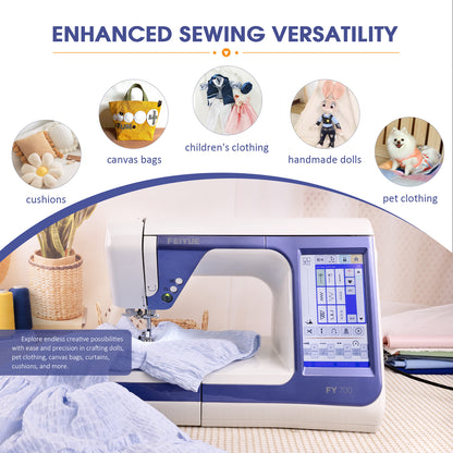 FEIYUE FY700 Computerized Sewing Machine - 180 Stitch Patterns, Automatic Needle Threader, LCD Display, Adjustable Speed, Presser Foot Set, Auto Thread Cutter, for Household Sewing and Crafts