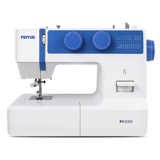 FEIYUE FYe310 Sewing Machine with Accessory Kit, 105 Stitch Applications, 100W Servo Motor, Heavy Duty Interior Metal Frame, Dual LED Lights, Easy to Use (Blue)